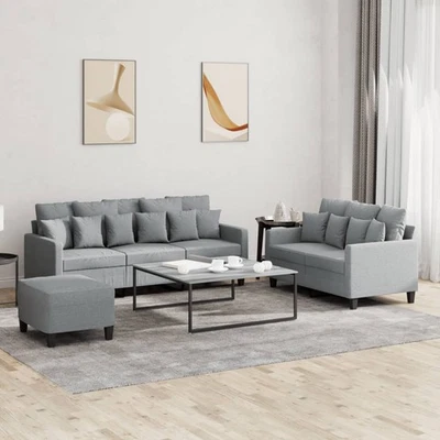 Ensemble de Canapés avec Coussins Sièges Salon 2 pcs Jaune Clair Tissu vidaXL - Photo 1/4