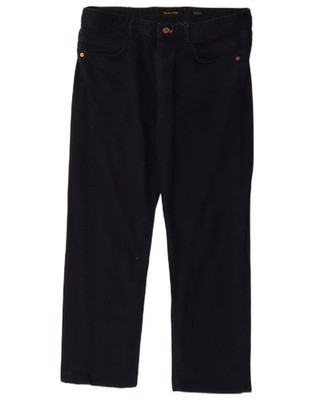 Massimo Dutti Mens Straight Casual Trousers W31 L26 Navy Blue Cotton AE16