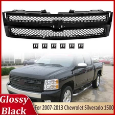 For Chevrolet Silverado 1500 2007-2013 Front Bumper Grille Gloss Black 25810707