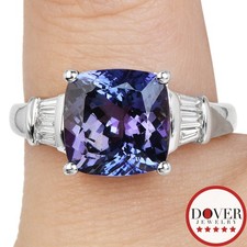 Estate Diamond 3.36ct Tanzanite 18K White Gold Cocktail Ring 4.7 Grams NR