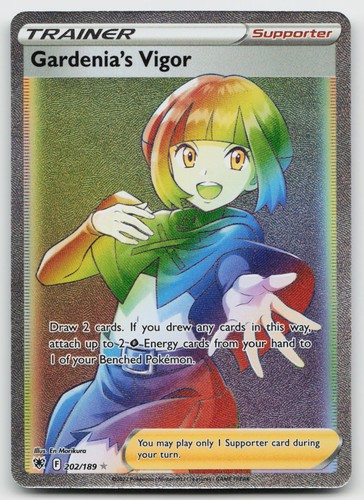 Gardenia's Vigor (Secret) 202/189 -NM- Holofoil Pokemon EN SWSH10: Astral Rad...