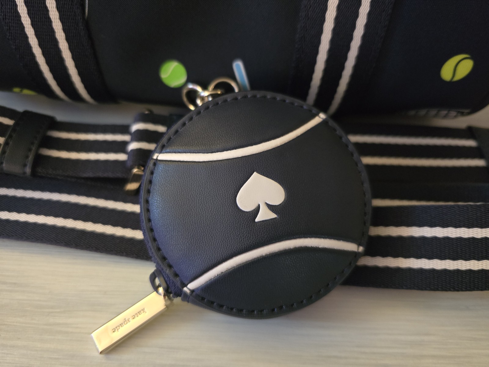 Kate Spade Rosie Tennis Racquet and Ball Small Nylon Duffle Crossbody Bag Purse thumbnail 12