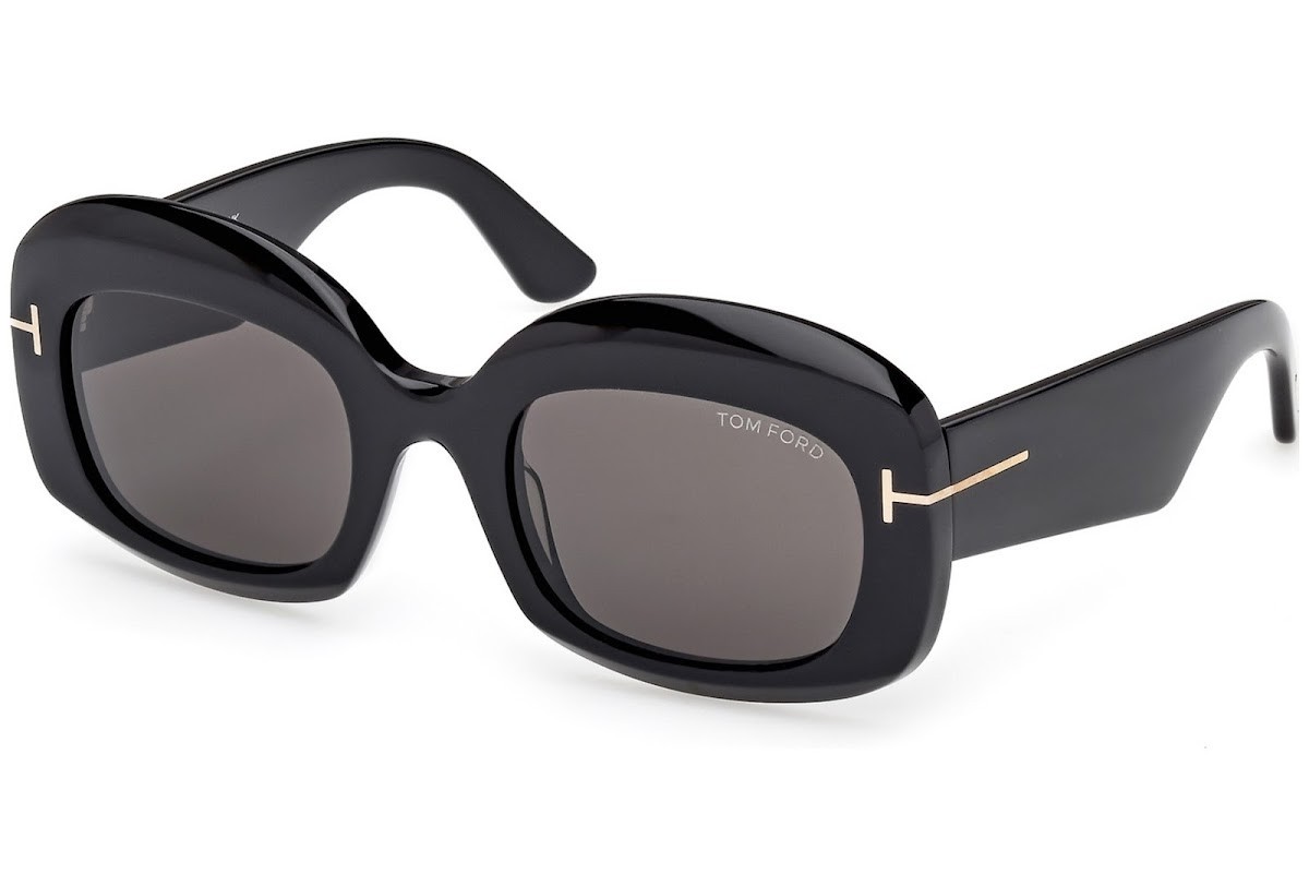 Tom Ford Sunglasses Carmen TF 1219-F 01A Black Frame Shades Grey Lens 54-23-140