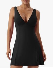 Mokoru Womens Sexy Elegant Little Black Dress Built In Bra Med