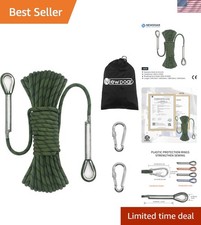 Durable 14KN Climbing Rope 10m/33ft - Lightweight Accessory Cord with Carabiners