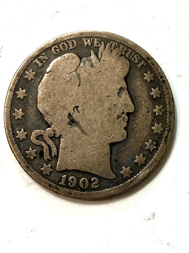 1902-P Original Silver Barber Half Dollar Good + Condition