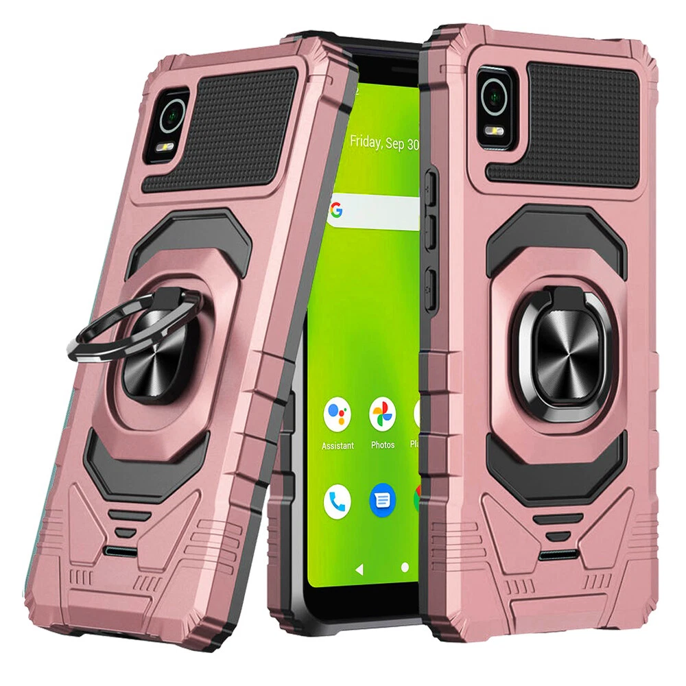 Phone Case for Cricket Debut Smart Shock Absorbing Case Tempered Glass Car Mount