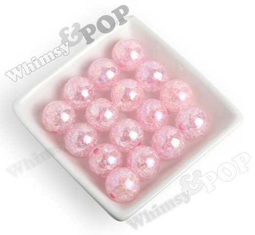 20mm Crackle Beads, 24 Pack of Bubblegum Beads, AB Chunky Gumball Beads - USA - Picture 8 of 10