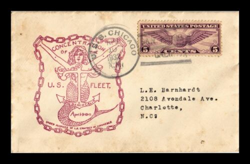 DR JIM STAMPS US COVER USS CHICAGO SAN PEDRO CALIFORNIA NAVAL CANCEL 1932 - Picture 1 of 2