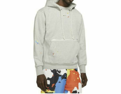 Nike Men's Standard Issue Paint Splatter Basketball Hoodie GREY