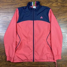 womens vintage adidas Windbreaker Medium Pink B1
