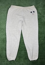 Vintage 90s Disney Designs Mickey Mouse Gray Sweatpants Elastic Size Large