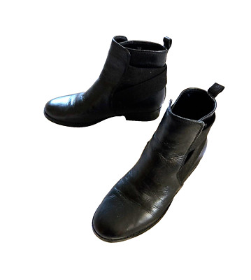 Nice LAUREN RALPH LAUREN Kaliyah ANKLE BOOTS Black Leather Slip on 8.5 8.5M