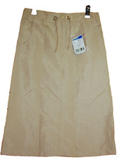 JUPE DROITE LÉGÈRE  BEIGE  BRODERIE PERLES MIM T 36  NEUVE 