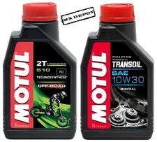 MOTUL MOTOCROSS TRANSOIL GEAR  & 510 2 STROKE OIL  - YAMAHA YZ85 YZ125 YZ250