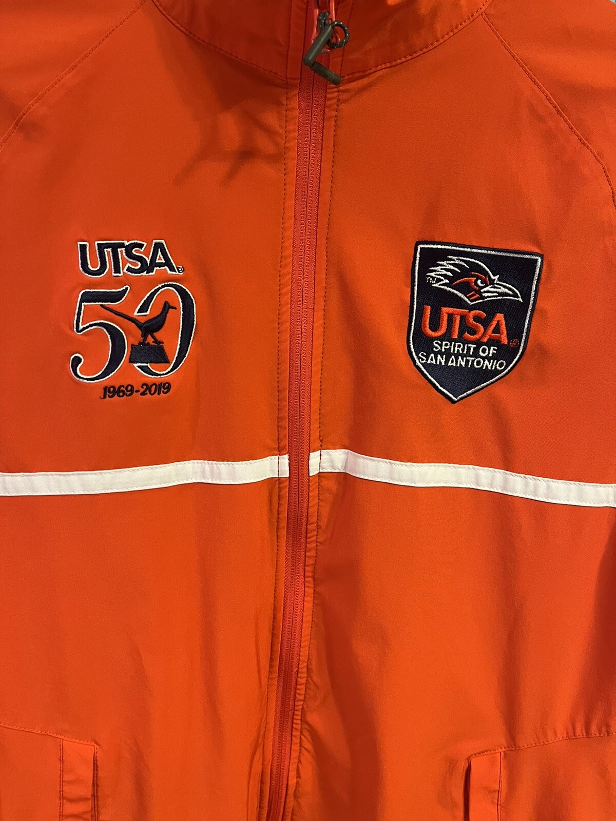 Utsa Jacket UTSA Roadrunners Spirit Mens Full Zip Wind Jacket Small Orange Stitched ...