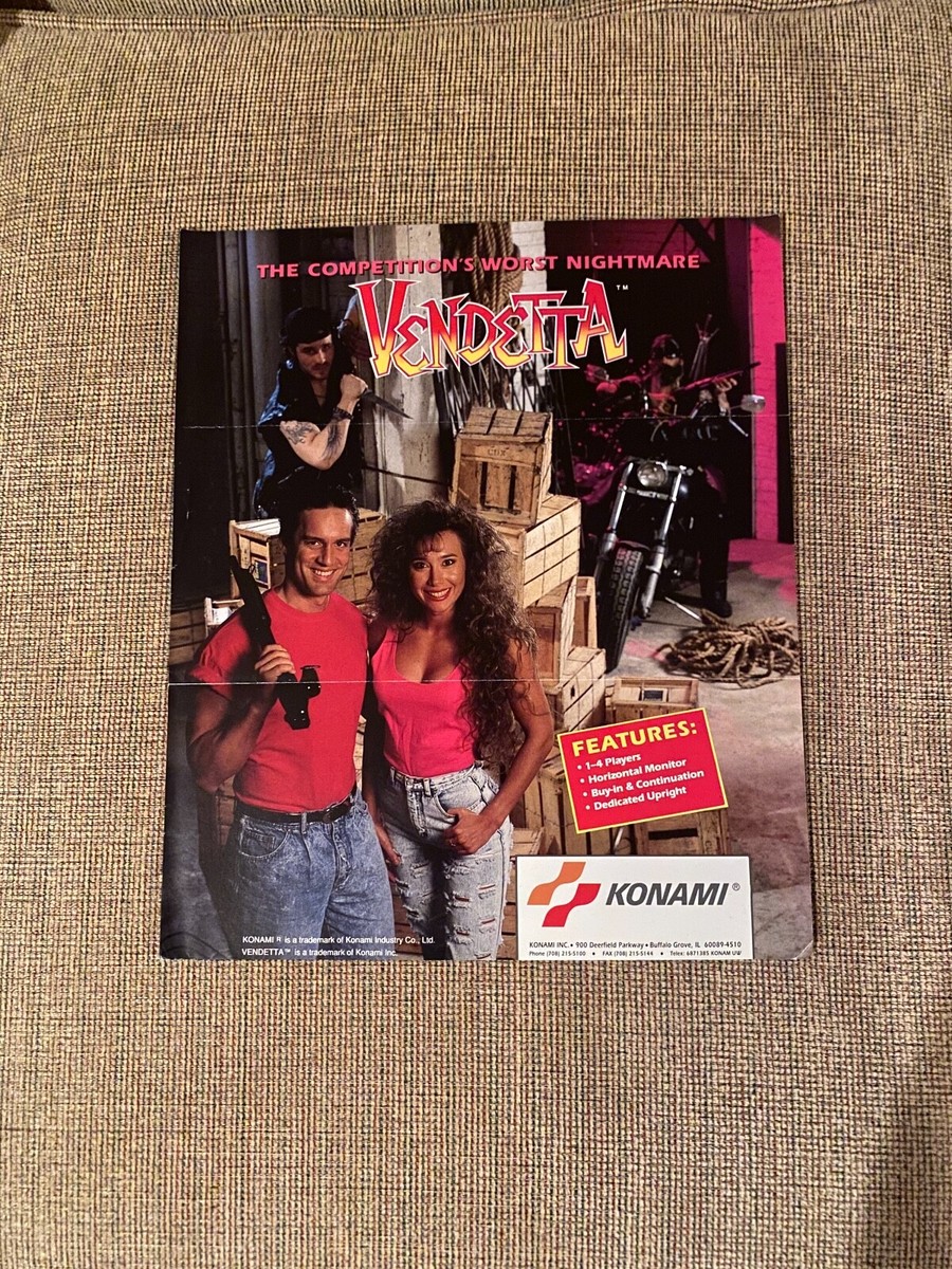 Konami Vendetta Video Arcade Game Flyer, 1991 NOS | eBay