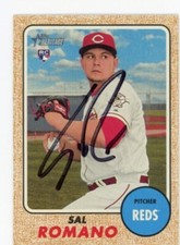 SIGNED BASEBALL CARD AUTO TOPPS 2017 HERITAGE SAL RAMANO CINCINNATI REDS RC #622
