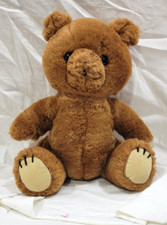 Vintage Dakin Brown 9" Teddy Bear 1985 Felt Hands Feet Stuffed Plush NOSE MISSIN