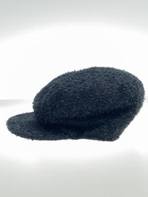 CHANEL Newsboy Cap Size M Polyester Black Women's Brim 5cm