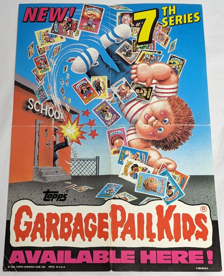 1986 Topps Garbage Pail Kids Series 7 OS7 Box Poster Promo Vintage Collectible