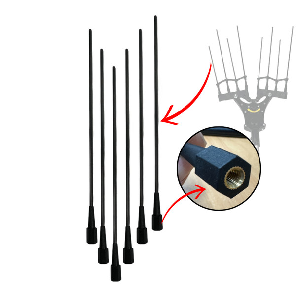 KIT 6 VARILLAS DE FIBRA DE CARBONO PARA VAREADOR-recambios para vareadores