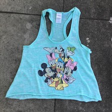Disney Blue Tank Top Mickey Minnie Daisy Goofy Pluto Women Medium