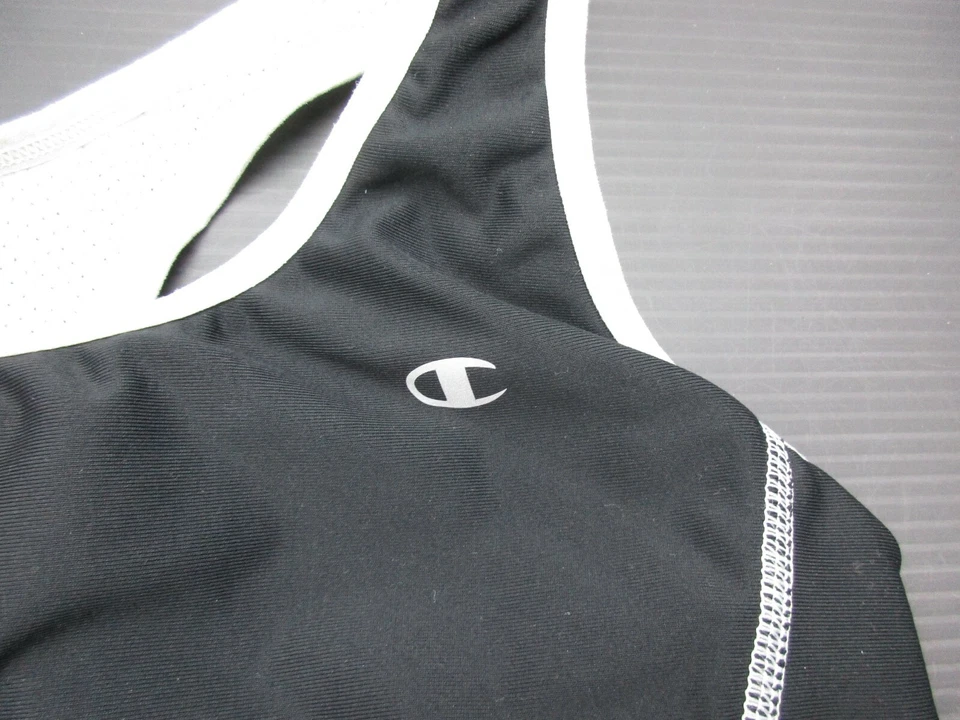Женский тренировочный спортивный бюстгальтер Champion размер L черный/серый без проводов 1E - Изображение 2 из 4