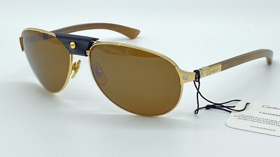 CARTIER BROWN HORN SUNGLASSES SANTOS AVIATOR DUMONT MINT 100 % GENUINE RP $3400