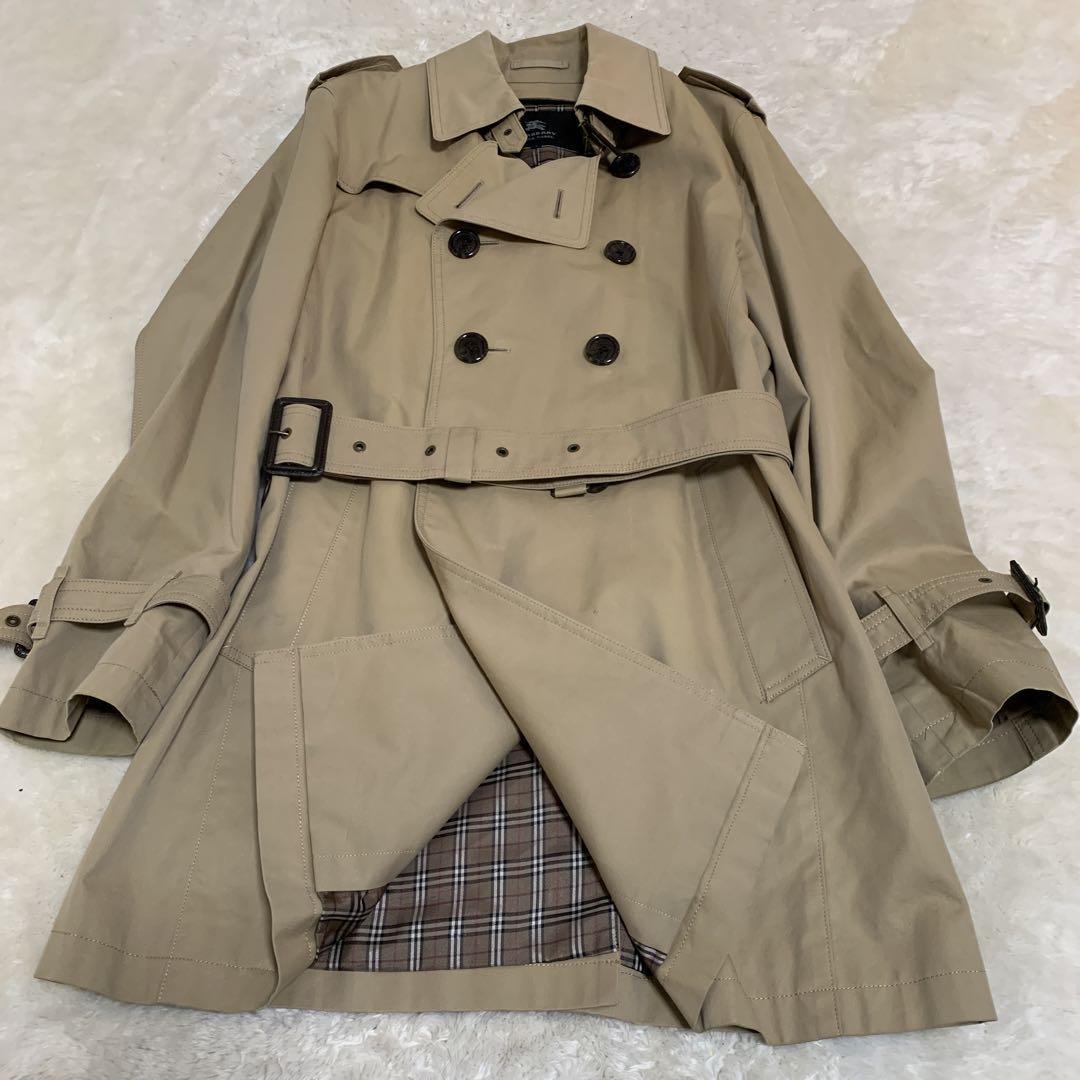 Burberry Black Label Men's Trench Coat with Nova Check Liner Size L