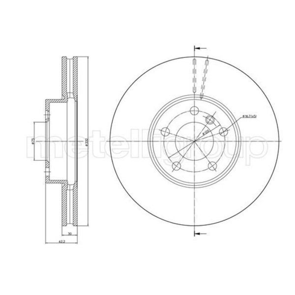 Metelli 2X Bremsscheibe Vorne Ø332 Mm BelüFtet FüR BMW X5 F15 F85 Xdrive30D-image