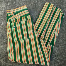 Rare Vintage Cross Colours Denim Color Block Stripe Hip Hop Jeans Pants 80s 90s