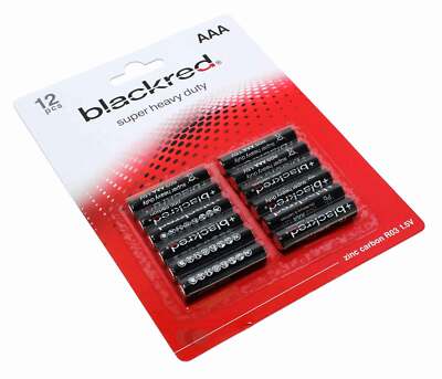 12er Pack blackred AAA Micro LR03 Batterien | R03 AM4 MN2400 E92 | 1,5V 160mAh