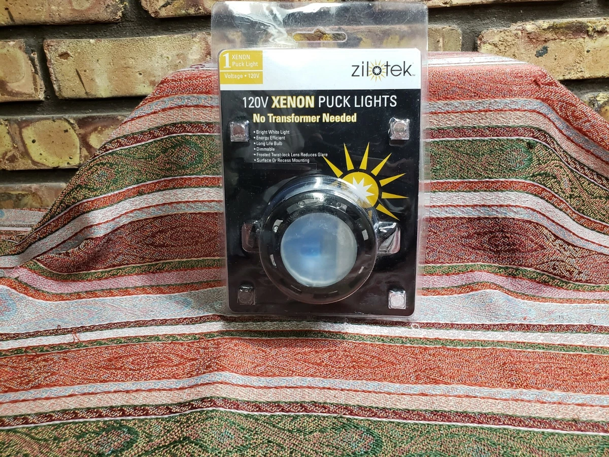 Zilotek 120V Xenon Puck Light Black 0002 0002 Great Condition Good
