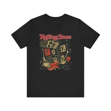 The Rolling Stones Band T Shirt, Rock N' Roll, Unisex Short Sleeve