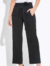 AYR Black Wide Leg Tie Waist Pants Size 0