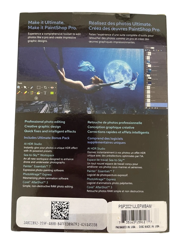COREL PAINTSHOP PRO 2021 ULTIMATE PAINT SHOP PRO WINDOWS 10, 8, & 7 NEW IN BOX - Image 3 of 4