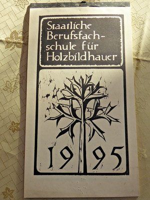 Kalender 1995 Lindenholz Druckstöcke, 14 original Drucke, Blosfeldbuch Blüten
