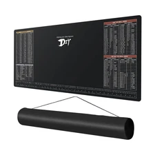 Worktable Mat - 39.5鈥漍18鈥? DIY Bench Cover w/ SAE/Metric Ruler, Tap Drill Charts