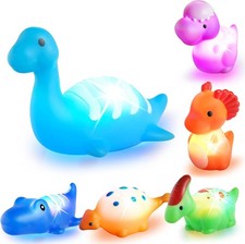 Bath Toys for Toddlers 1-3: 6 Packs Light-Up Floating Dinosaur Baby Toddler...