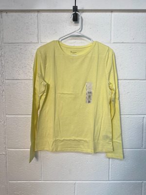 No Boundaries Women's Soft Crew Neck Long Sleeve Tee Yellow Breeze S,M,L,XL