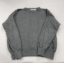 VINTAGE Grandpa Sweater Mens XL Blue Pullover MAPS Birdseye Cotton Crewneck 90s