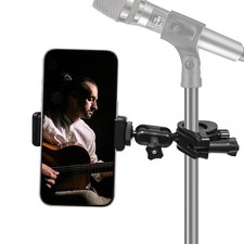 Mic Stand Phone Holder Mount Adjustable for Microphone Black