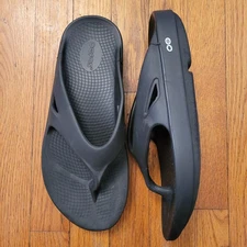 OOFOs OOriginal Black Thong Sandals Flip Flops Comfort Recovery M10 W12 Summer