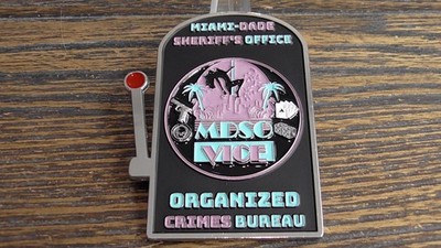 Miami Dade Sheriff's Office FL Vice Intelligence Squad Challenge Coin #E877