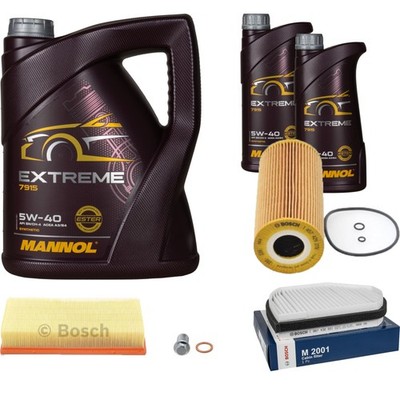 BOSCH Inspektionspaket 7 L MANNOL Extreme 5W-40 für Mercedes-Benz E-Klasse