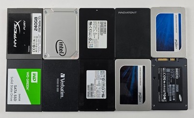 10x SSD 240GB 250GB 256 GB Samsung Crucial Kingston Western Digital Intel etc.