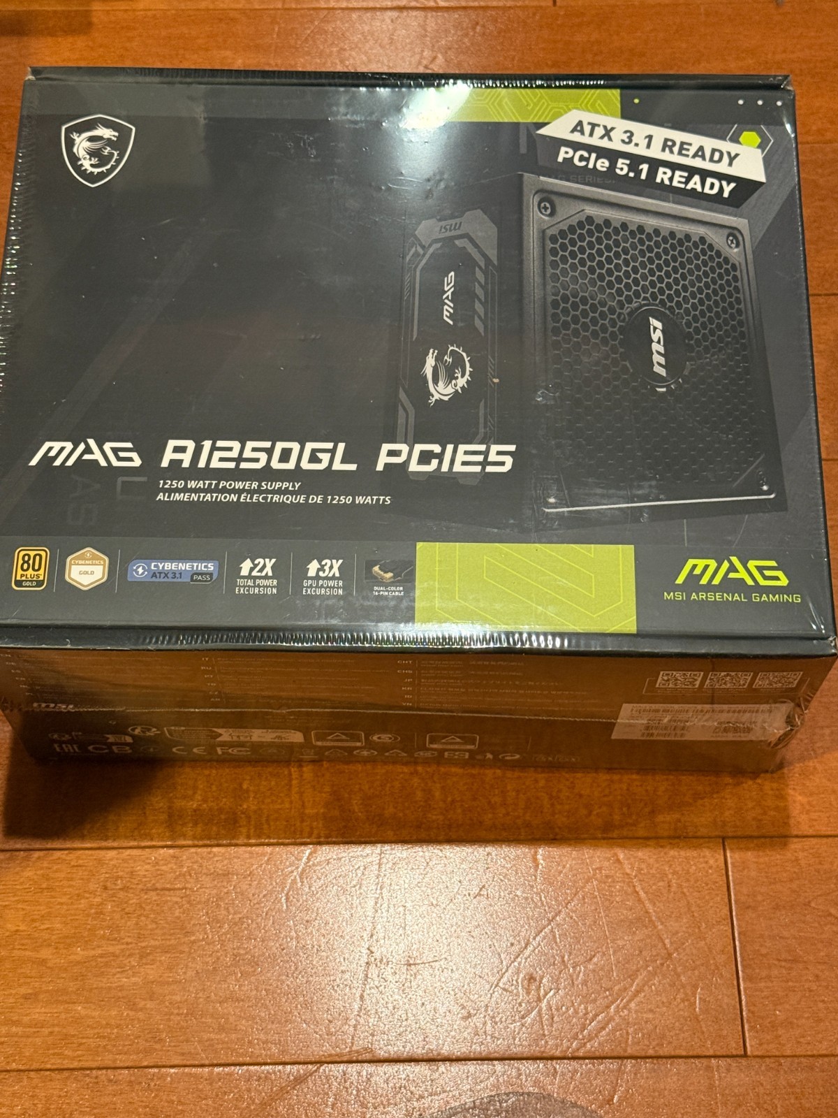 MSI MAG A1250GL PCIe 5.1 Ready Modular ATX 3.1 Power Supply 1250W NEW SEALED