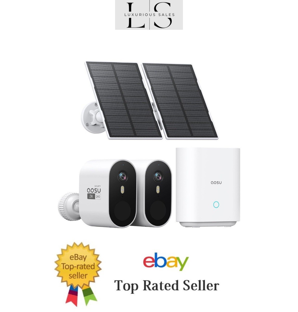 AOSU 2K Security Outdoor Camera Wireless Battery Solar Powered No Monthly  Fee