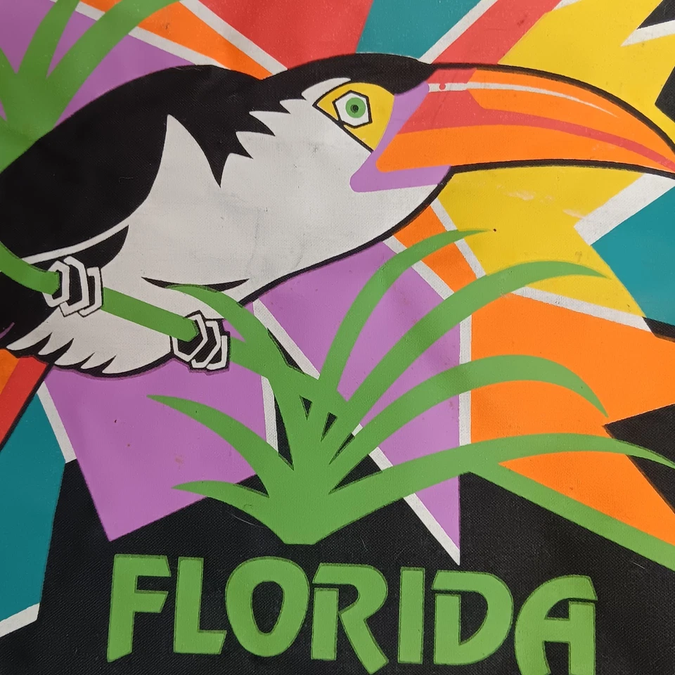 Bolso de Mano Vintage 1987 FLORIDA Paradise Shops Gráfico XL Fin de Semana Colorido Playa  Foto 3 de 4